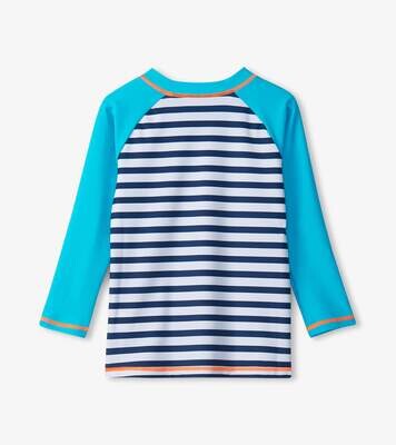 Hatley Shark Stripes long sleeved rash guard