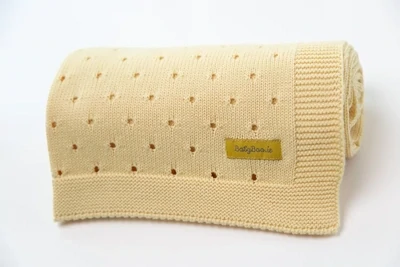 ORGANIC COTTON LEMON CELLULAR BLANKIEBOO