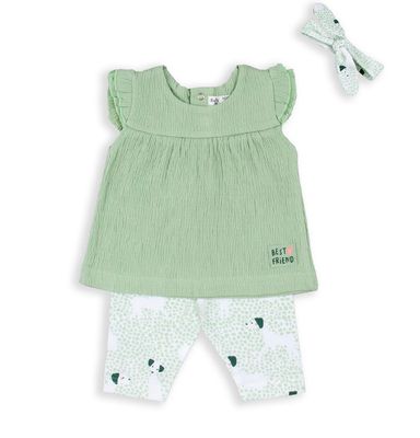 Babybol Girls Tee And Leggings With Matching Hairband