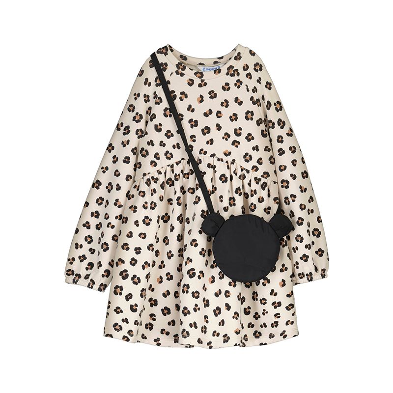 Mayoral Girls fleece dress with bag