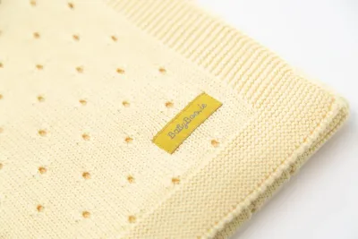 ORGANIC COTTON LEMON CELLULAR BLANKIEBOO