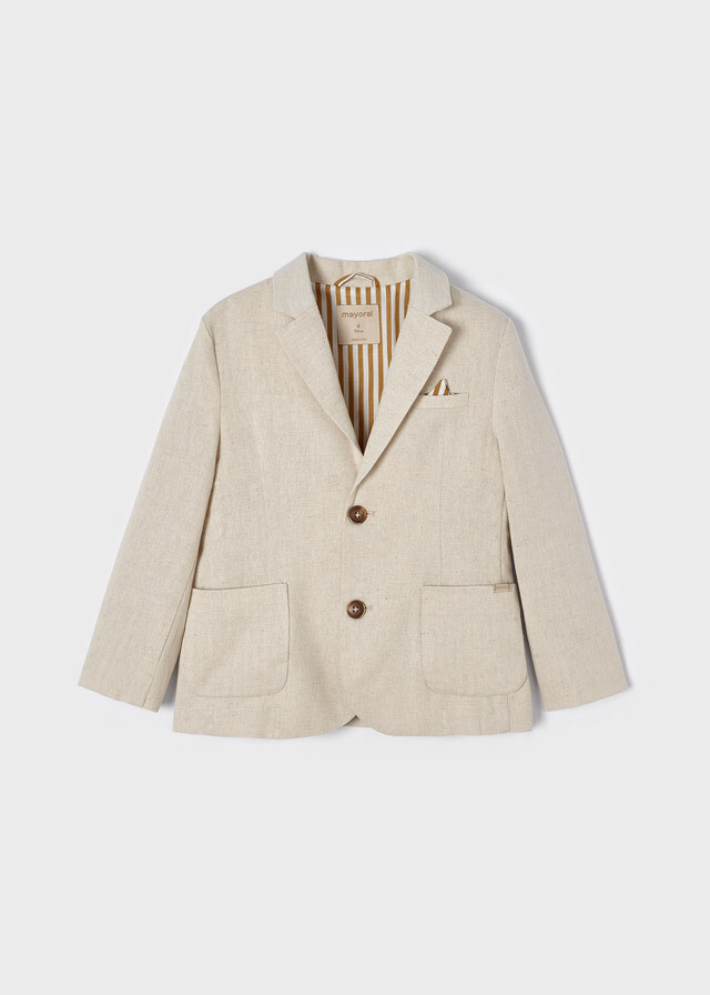 Mayoral Boy Cream  Linen blazer jacket