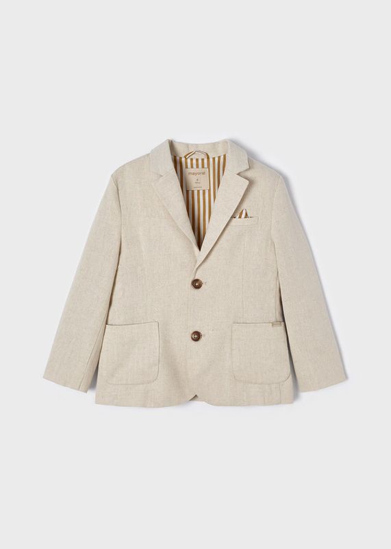 Mayoral Boy Cream  Linen blazer jacket
