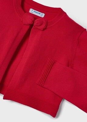 Mayoral Girls Sustainable cotton cardigan Red