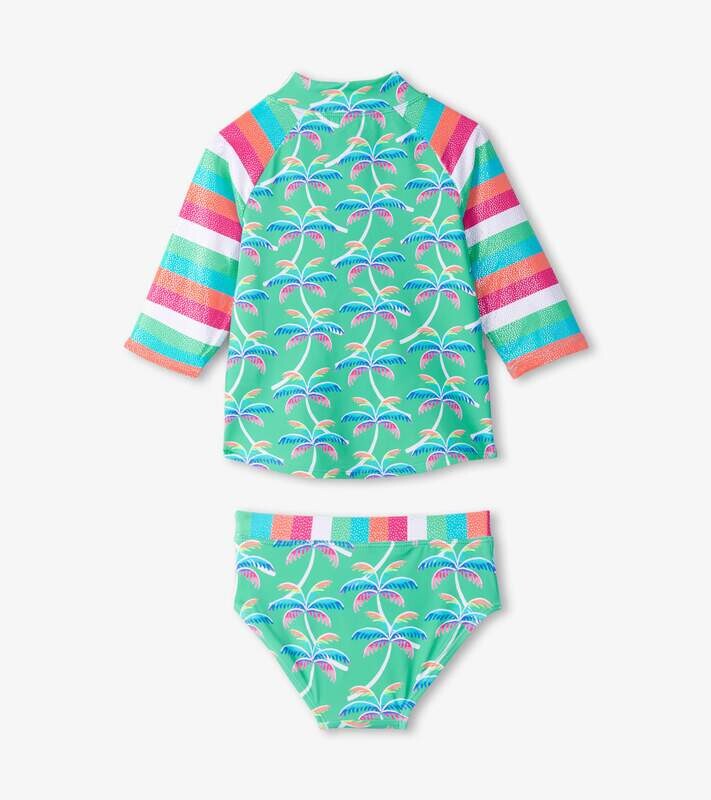 Hatley rainbow palm rashguard set
