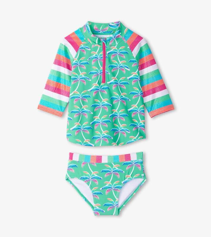 Hatley rainbow palm rashguard set