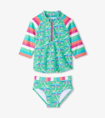 Hatley rainbow palm rashguard set