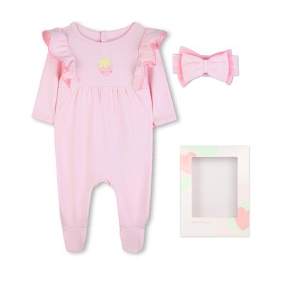 BillieBlush Pink Babygro with Hairband