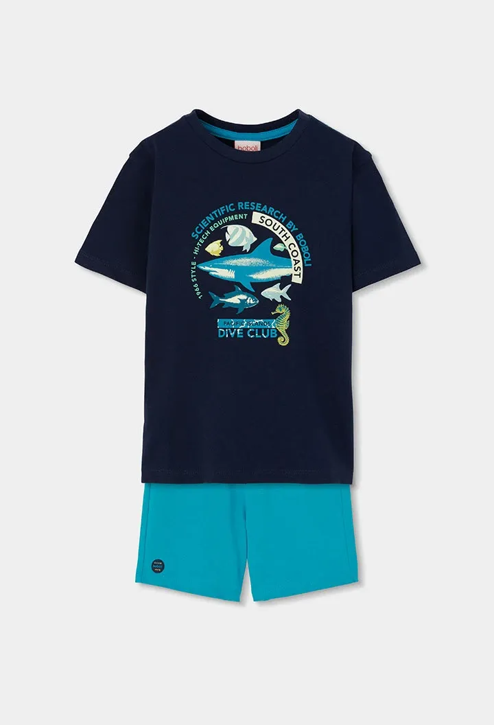 Boboli boys shark print outfit