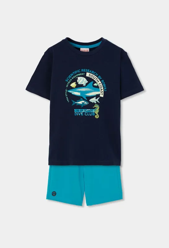 Boboli boys shark print outfit