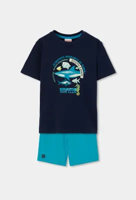 Boboli boys shark print outfit