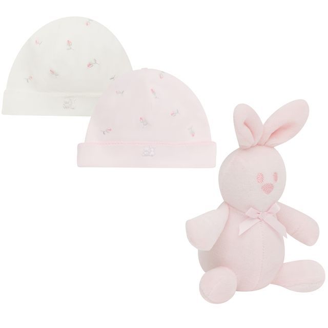 Emile et Rose Girls Pink & White Hat Gift Set With Toy