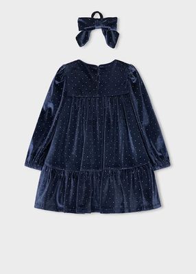 Mayoral Velvet Dress with Hairband
