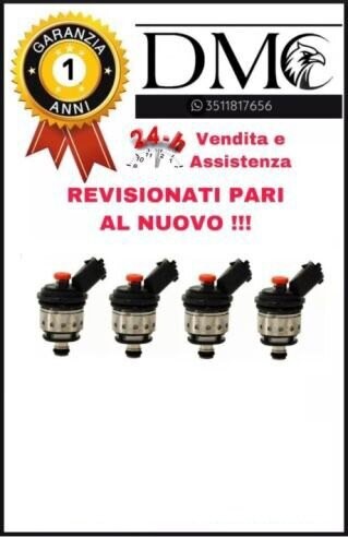 ​KIT 4 INIETTORI LANDI RENZO TAPPO ARANCIONE CONNESSIONE FIAT/MTA REVISIONATI  CODICE 237133000