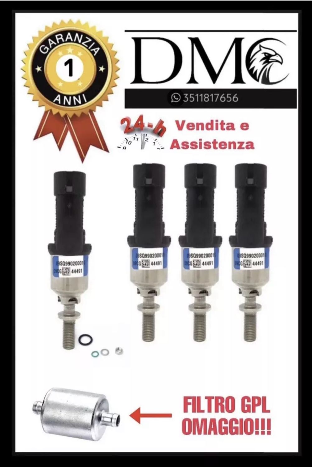 ​4 INIETTORI PER IMPIANTO BRC ETICHETTA BLU