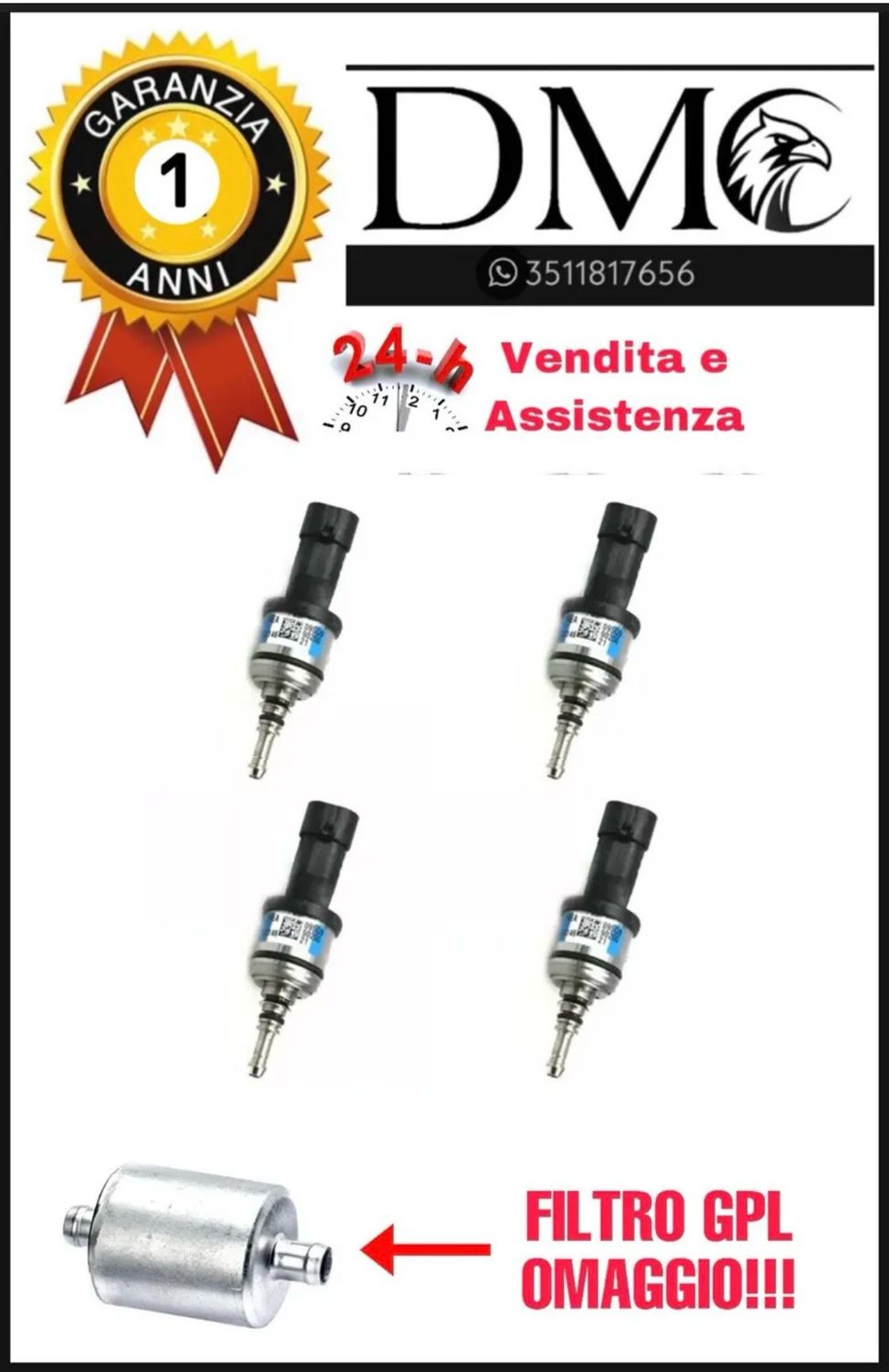 ​4 INIETTORI PER IMPIANTO BRC ETICHETTA BLU
