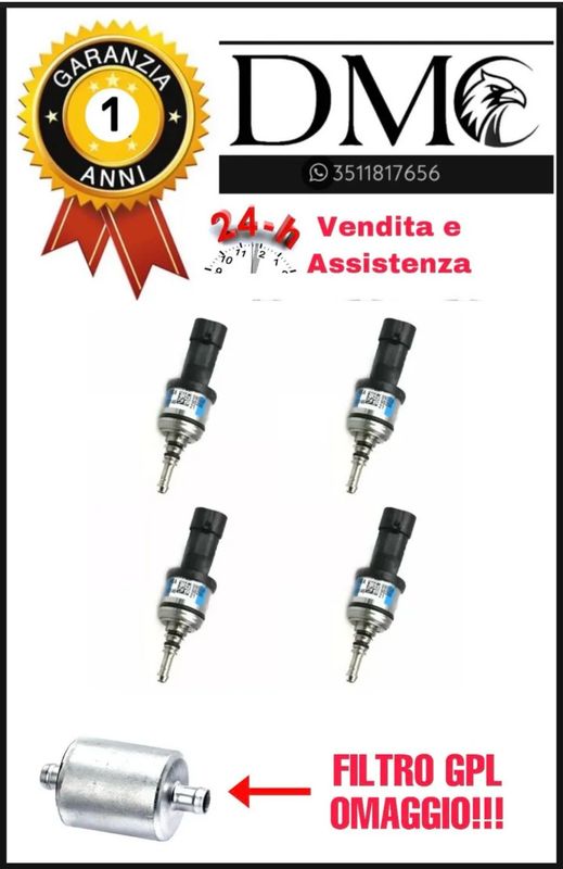 ​4 INIETTORI PER IMPIANTO BRC ETICHETTA BLU