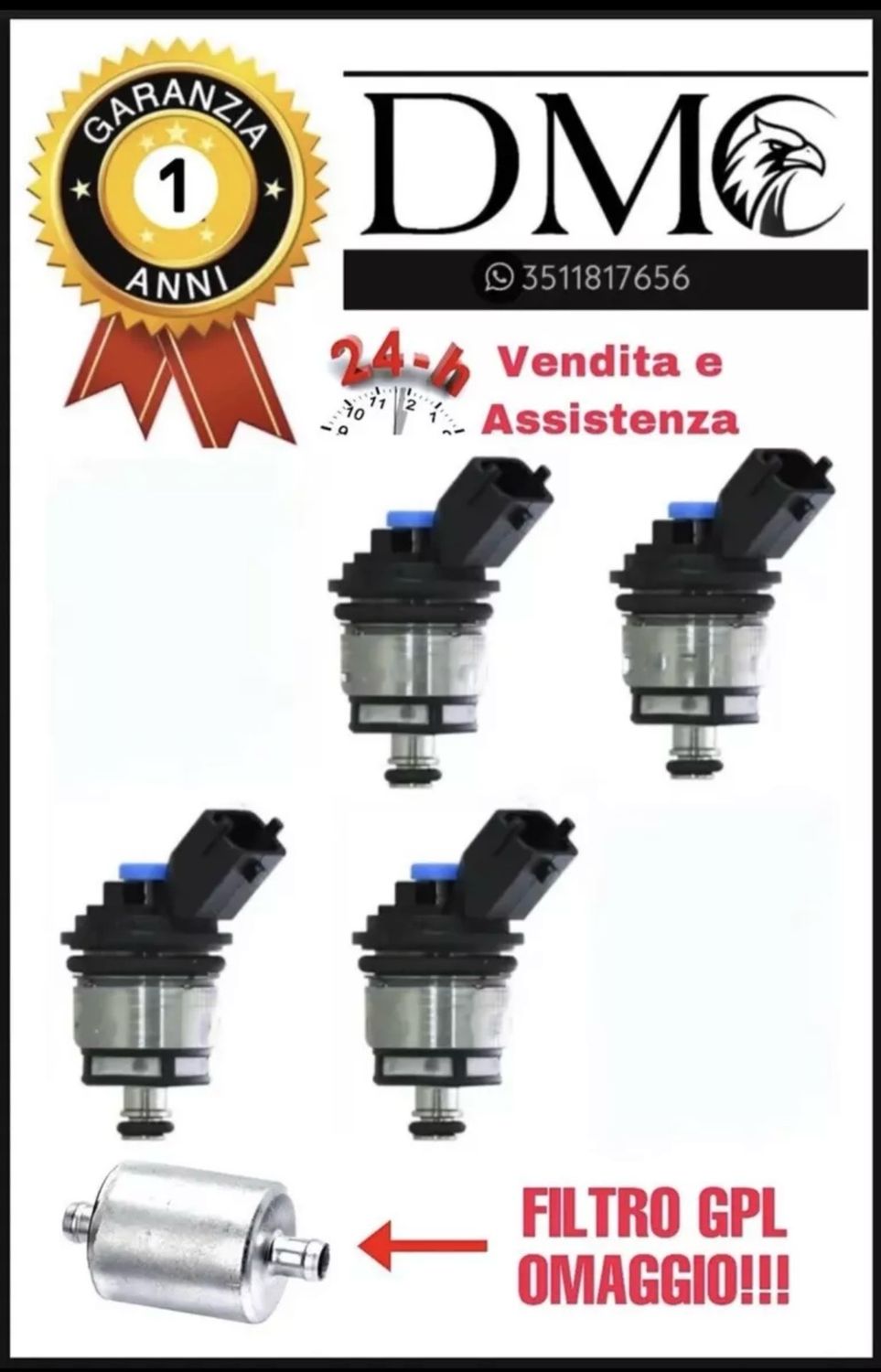 4 INIETTORI EURO 5 EURO 6 LANDI RENZO TAPPO BLU MTA FIAT