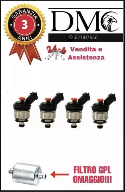 INIETTORI GPL PER IMPIANTO LANDI TAPPO ARANCIONE MTA NUOVA CONNESSIONE EURO 5 EURO 6