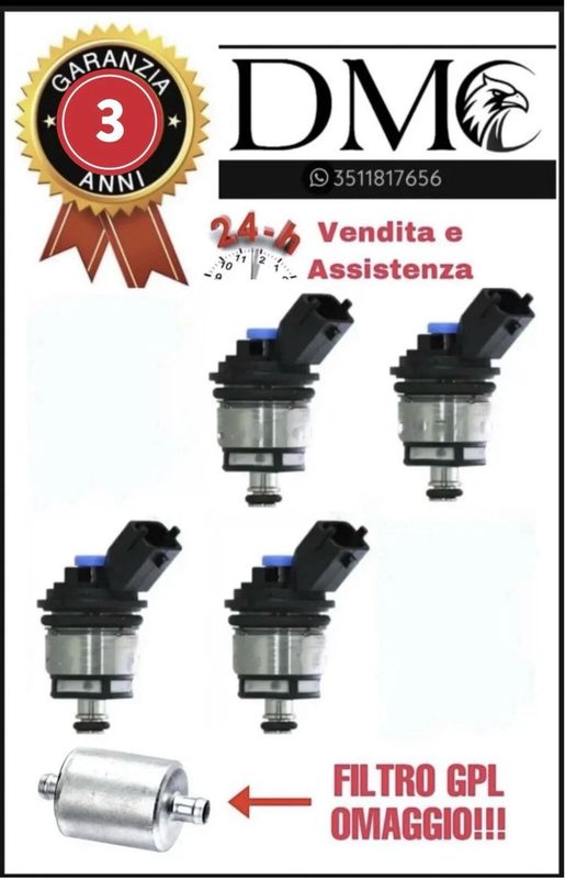 4 INIETTORI EURO 5 EURO 6 LANDI RENZO TAPPO BLU MTA FIAT