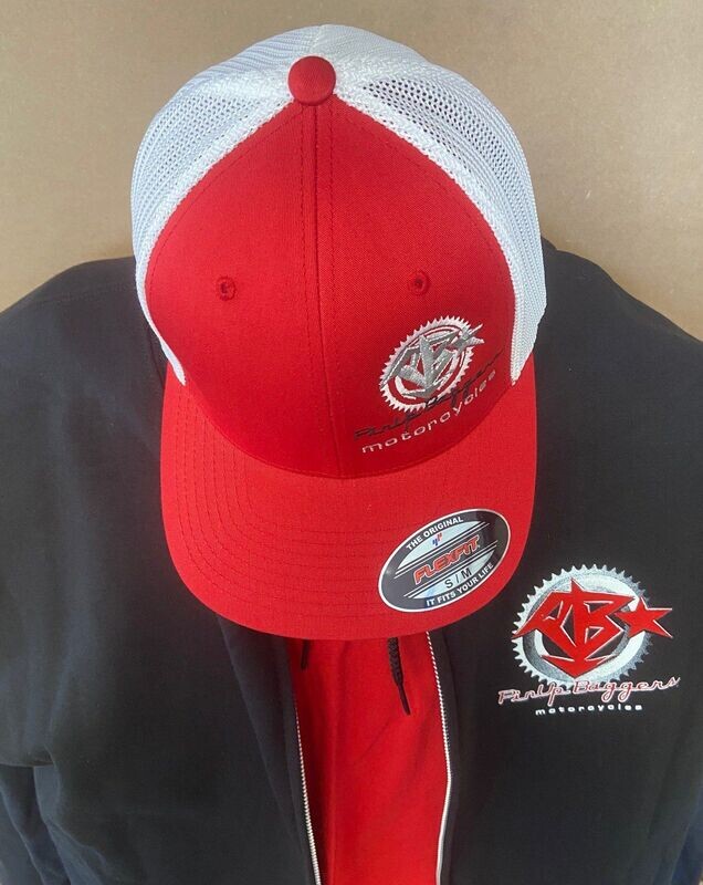 Red and White Pinup Bagger Hat