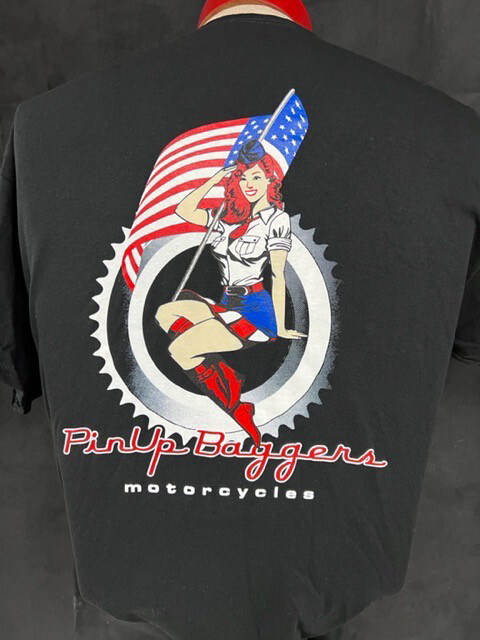 Black T-Shirt Flag Girl