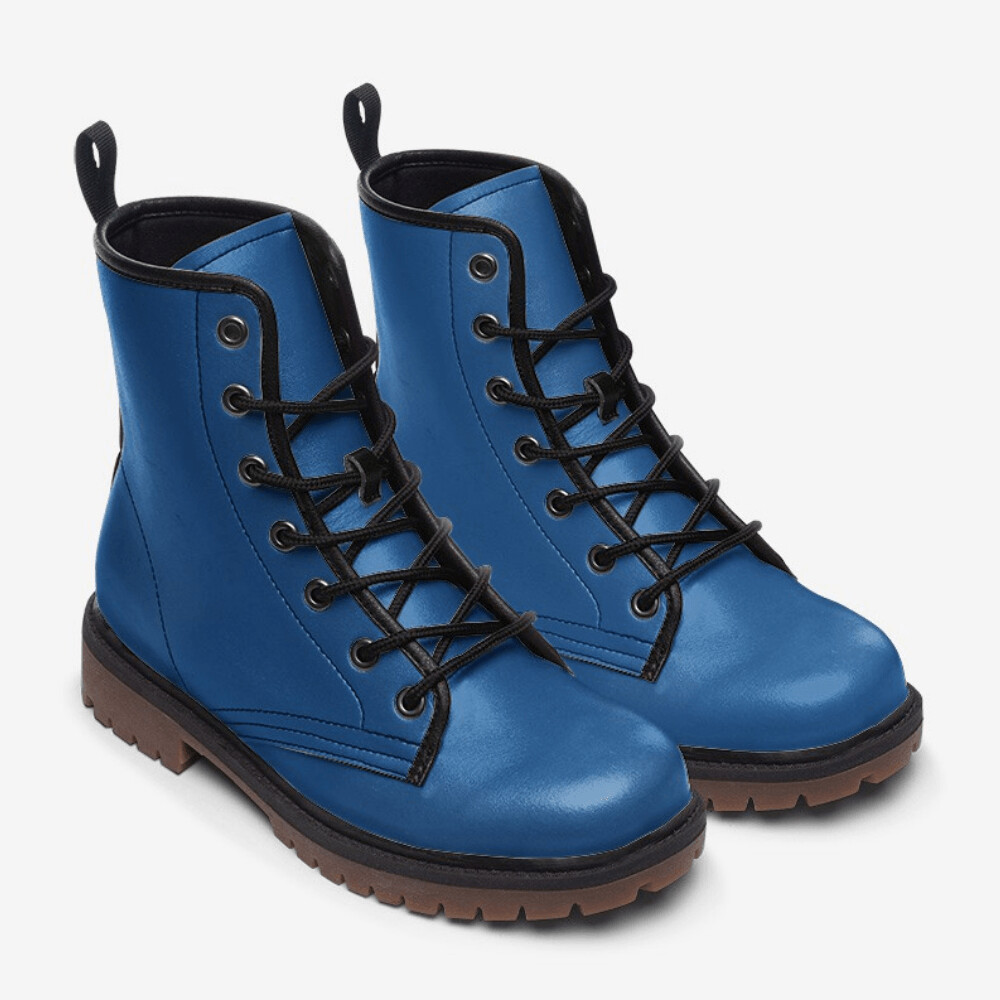 womens blue lace up boots