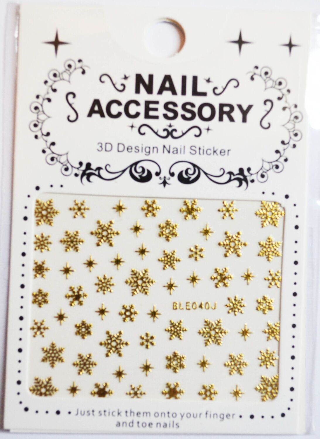 Nail sticker Schneeflocken gold