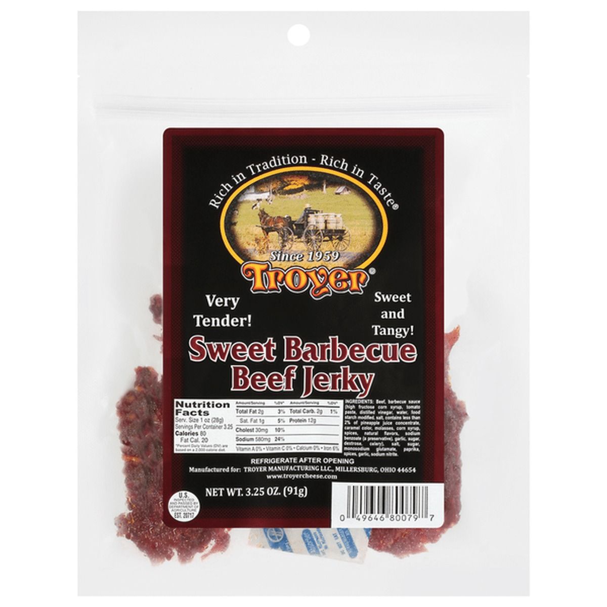 Troyer Sweet Barbecue Beef Jerky - 2.85 oz