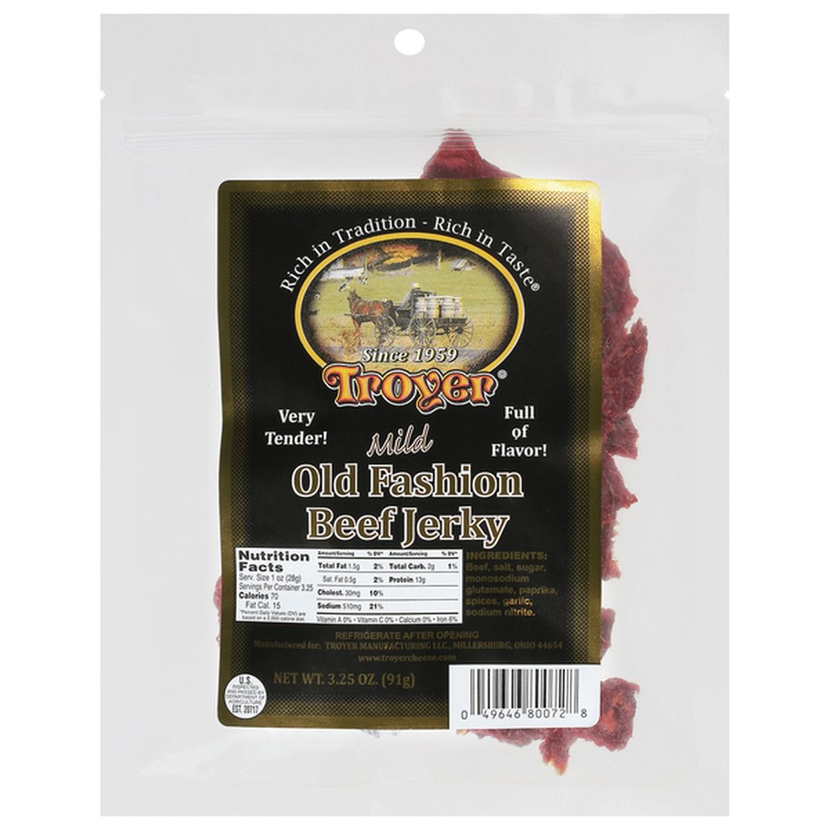 Troyer Mild Beef Jerky - 2.85 oz