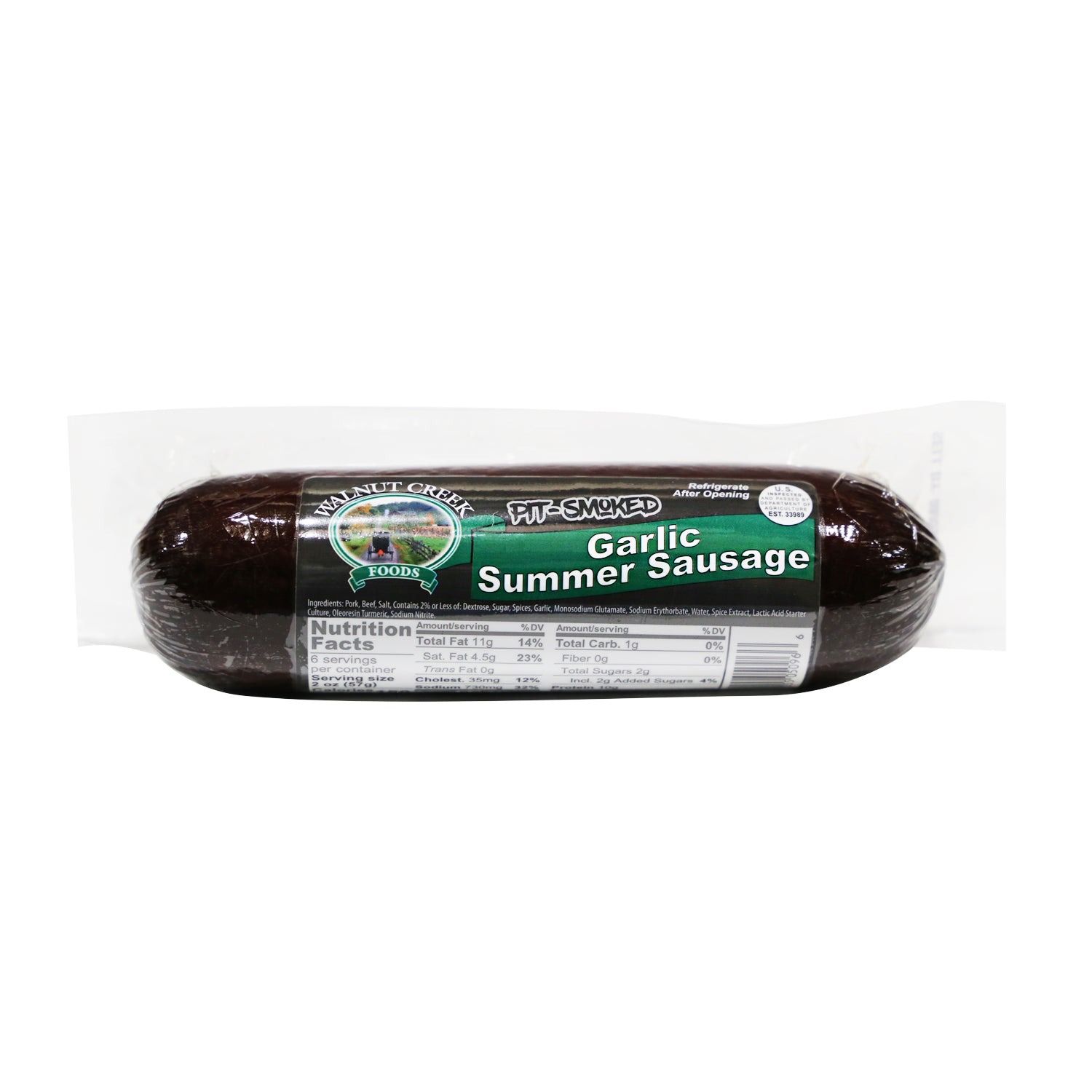 Walnut Creek Garlic Summer Sausage - 12 oz