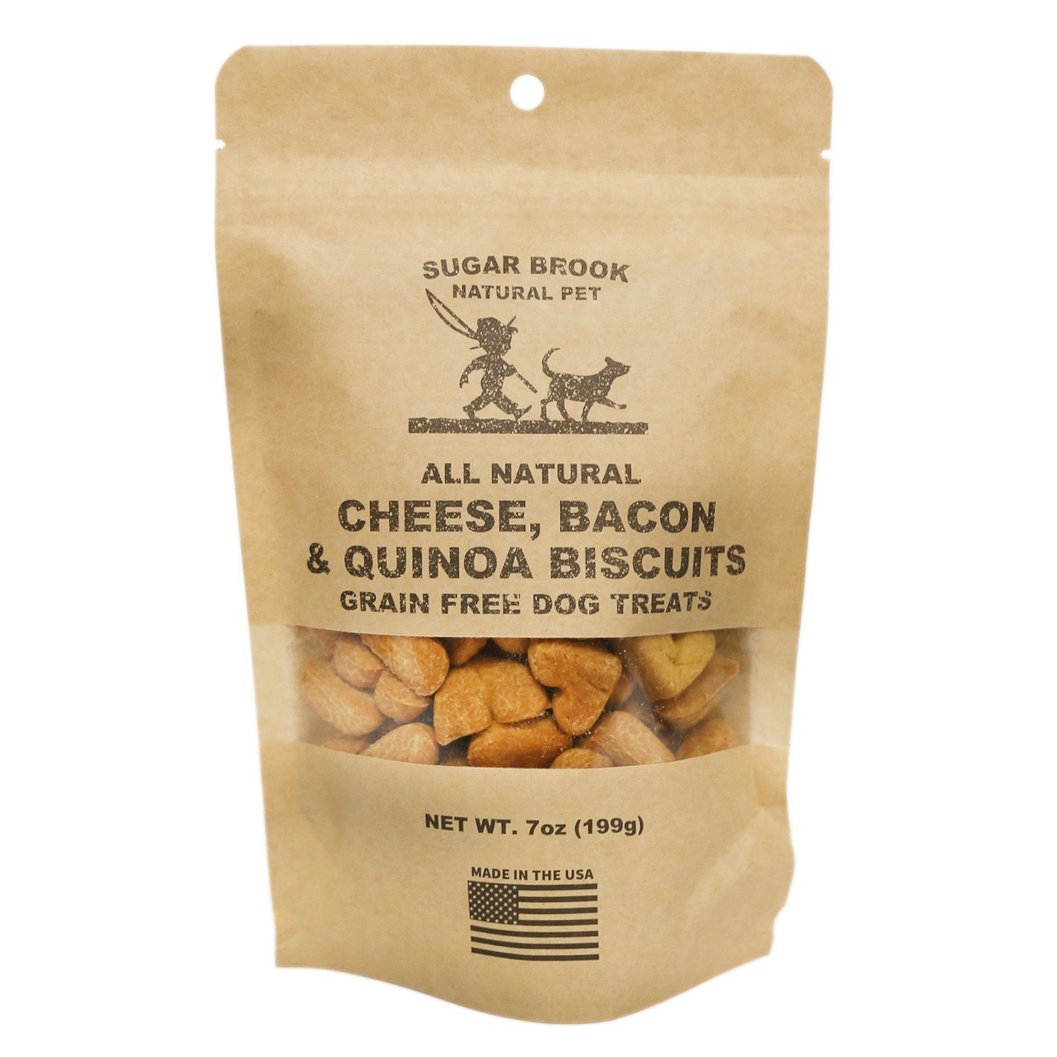 Sugar Brook Cheese Bacon &amp; Quinoa Biscuits Grain Free Dog Treats - 7 oz