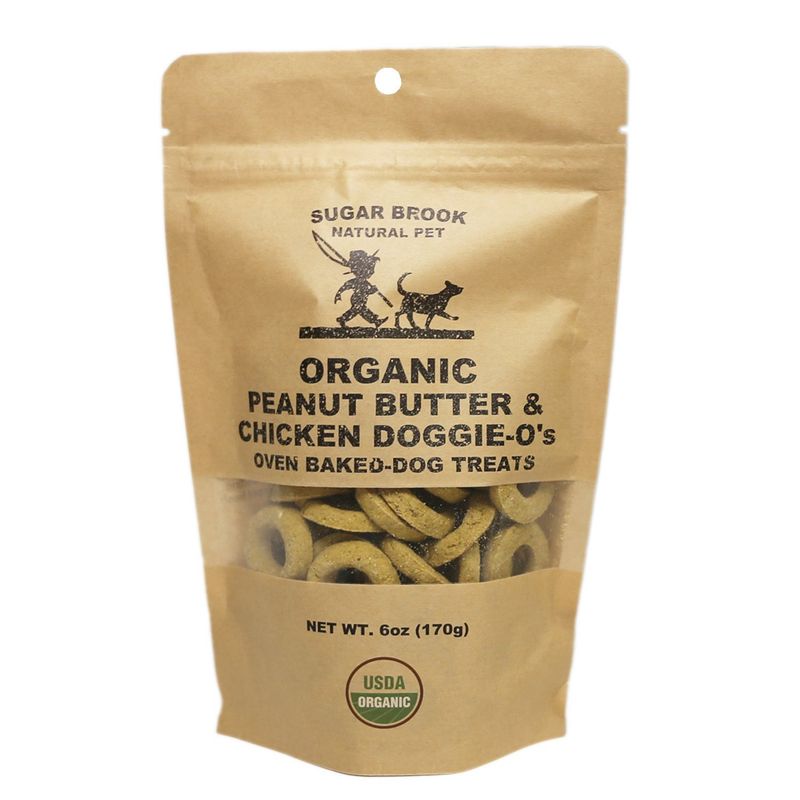 Sugar Brook Organic Peanut Butter &amp; Chicken Doggie-O's Oven Baked Dog Treats - 6 oz