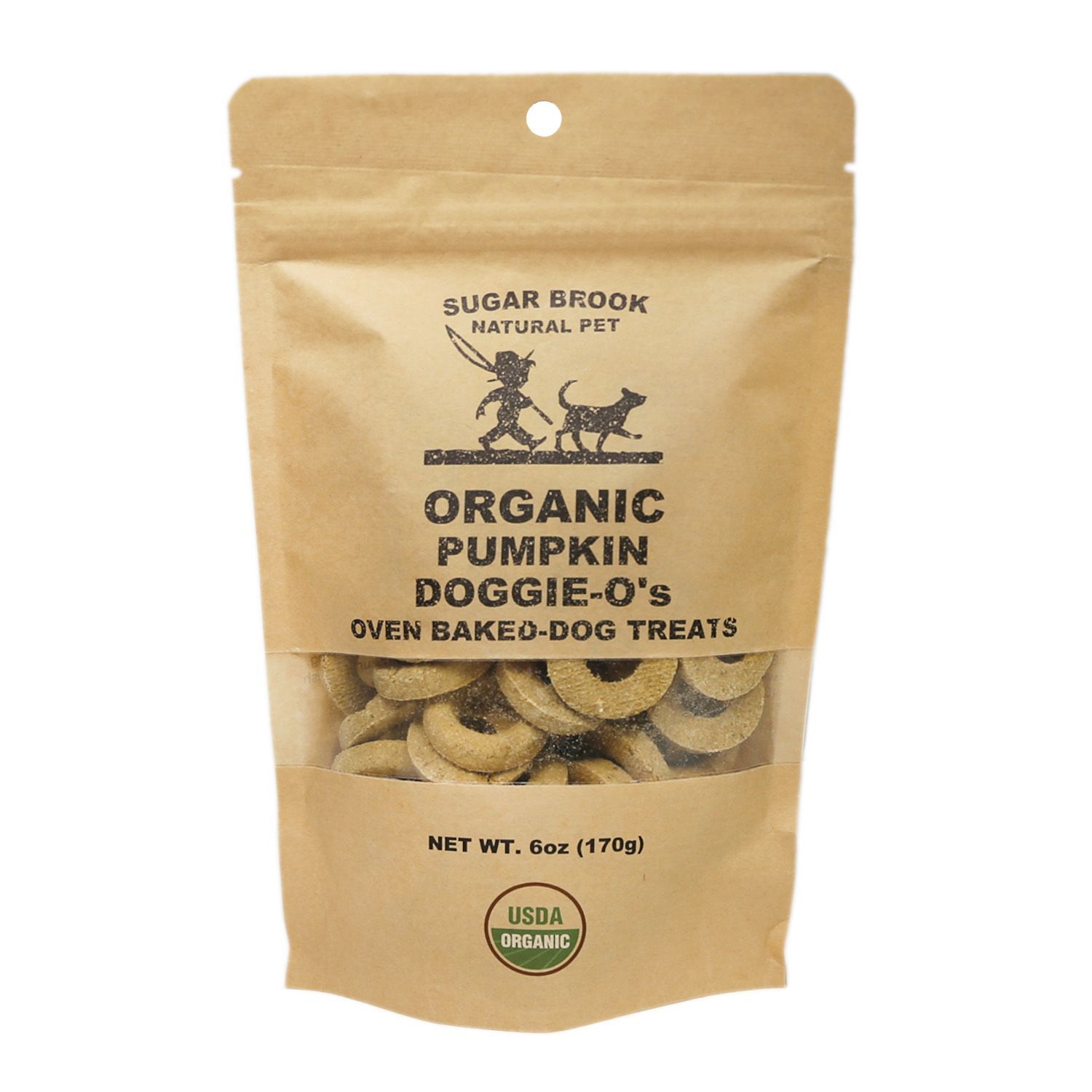 Sugar Brook Organic Pumpkin Doggie-O's Oven Baked Dog Treats - 6 oz