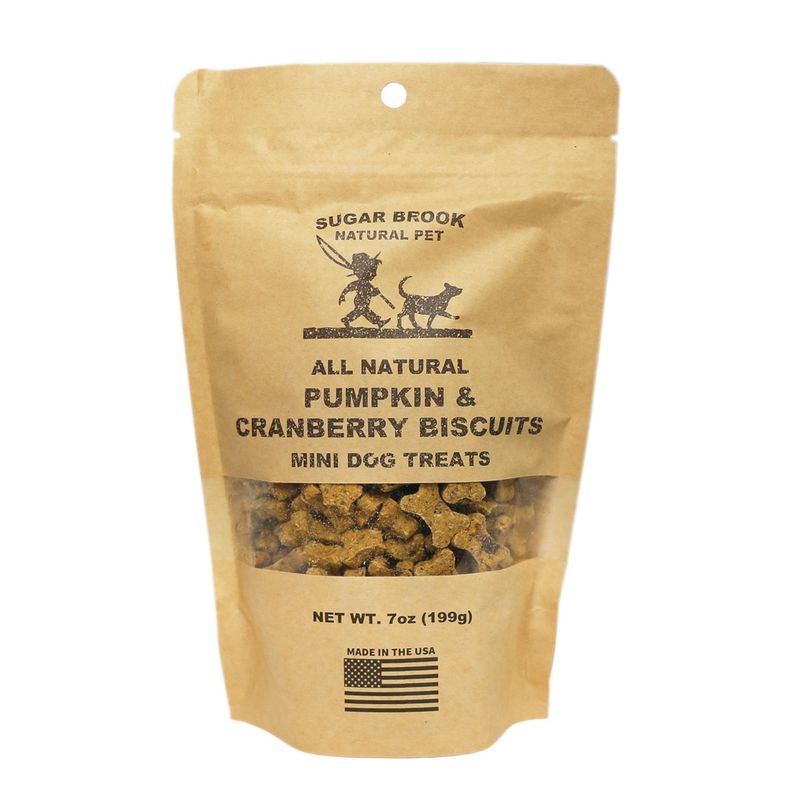 Sugar Brook Pumpkin &amp; Cranberry Biscuits Mini Dog Treats - 7 oz