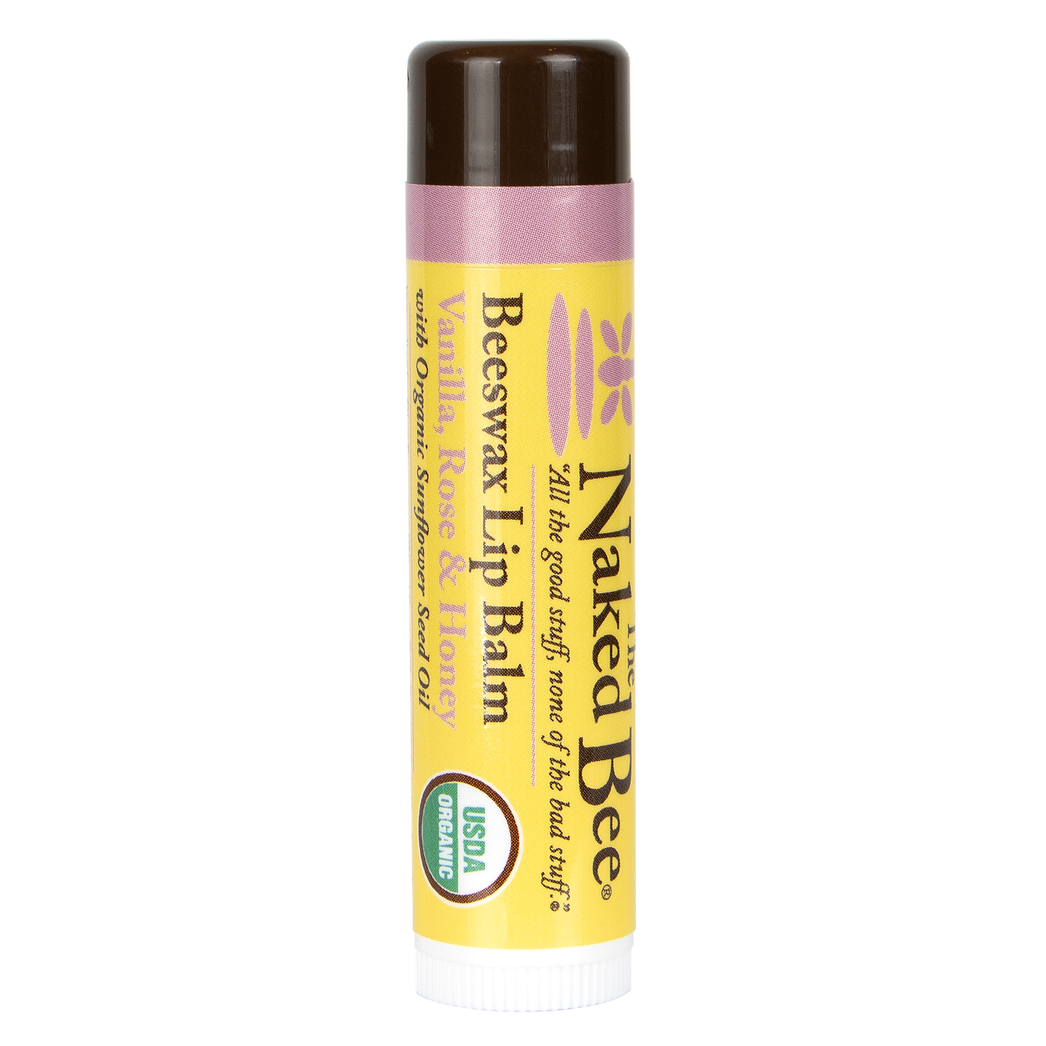 Naked Bee Vanilla Rose &amp; Honey USDA Organic Lip Balm