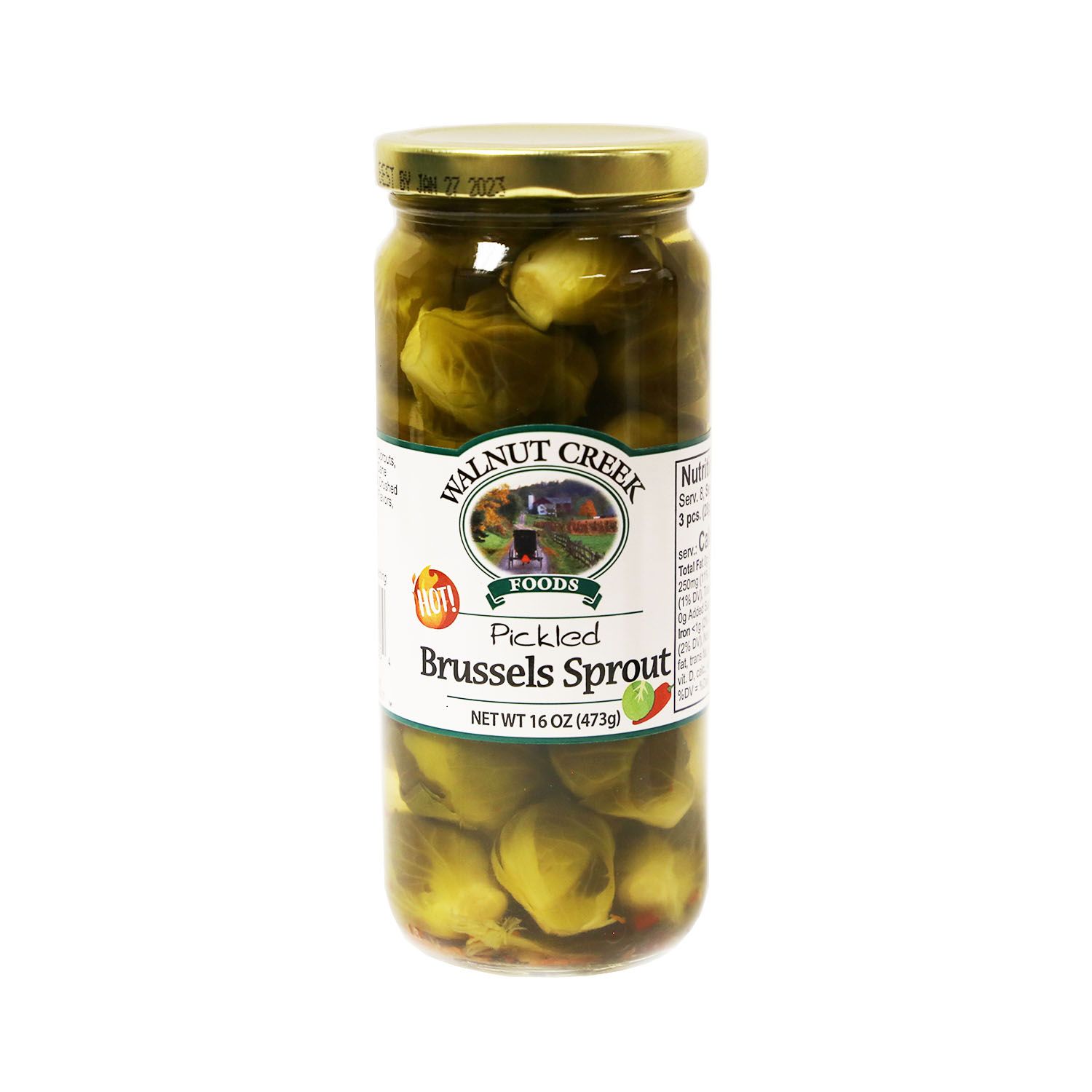 Walnut Creek Hot Pickled Brussels Sprouts - 16 oz