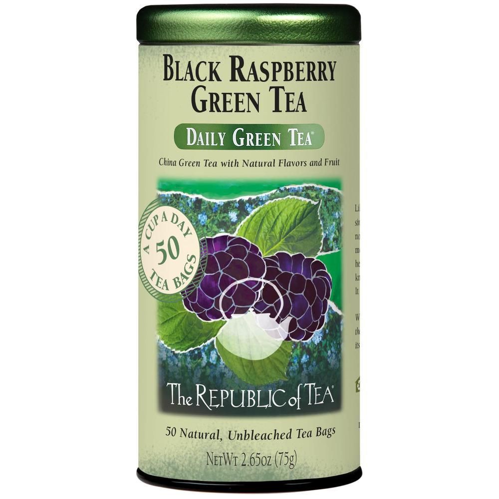 Republic of Tea Black Raspberry Green Tea - 50 Tea Bags