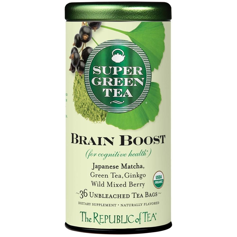 Republic of Tea Organic Brain Boost SuperGreen Tea - 36 Tea Bags
