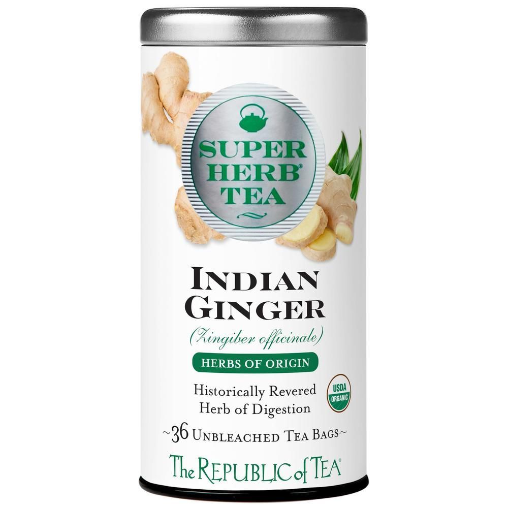 Republic of Tea Organic Indian Ginger SuperHerb Tea - 36 Tea Bags