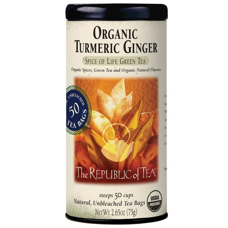 Republic of Tea Organic Turmeric Ginger Green Tea - 50 Tea Bags