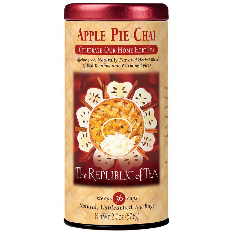 Republic of Tea Apple Pie Chai Herbal Tea - 36 Tea Bags