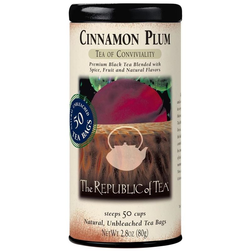 Republic of Tea Cinnamon Plum Black Tea - 50 Tea Bags