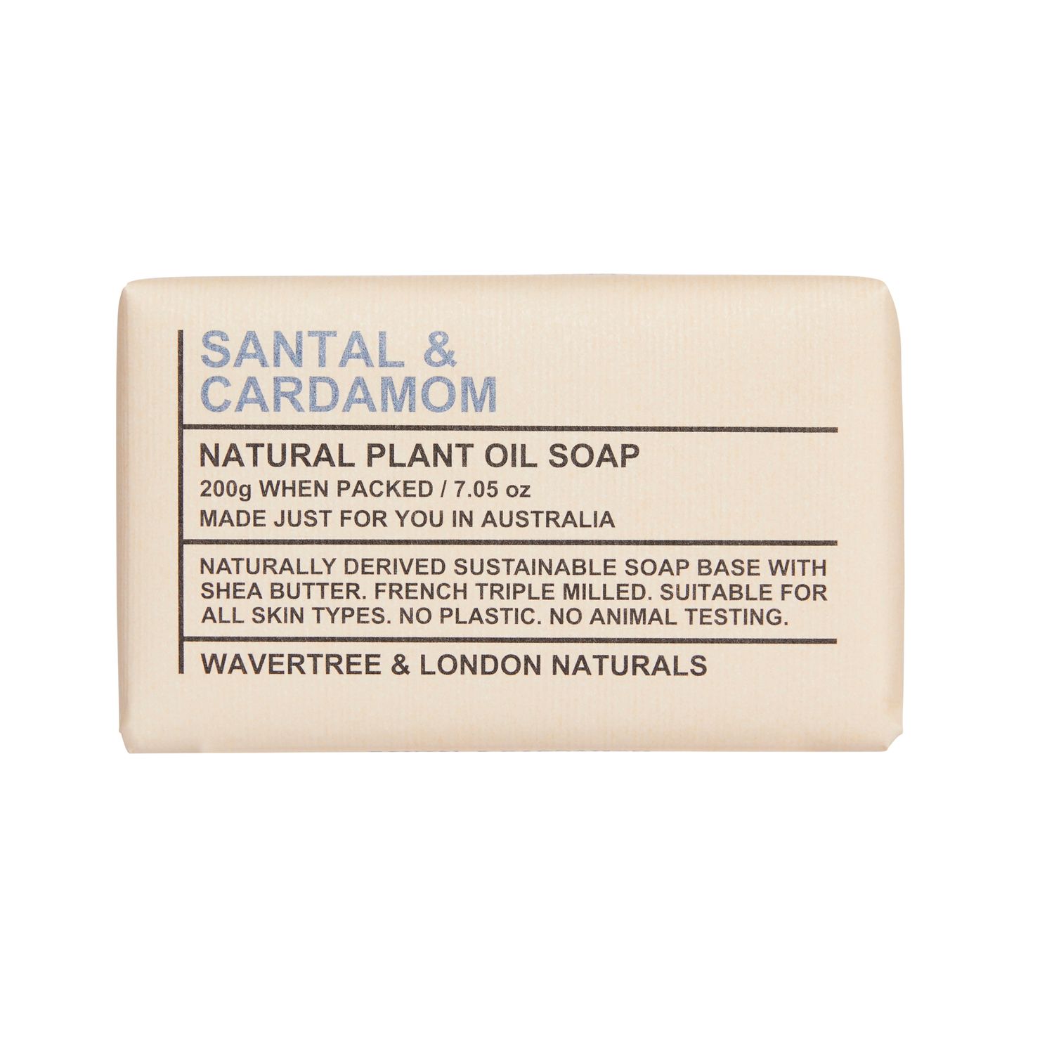 Wavertree Naturals Santal &amp; Cardamom Soap Bar - 7 oz