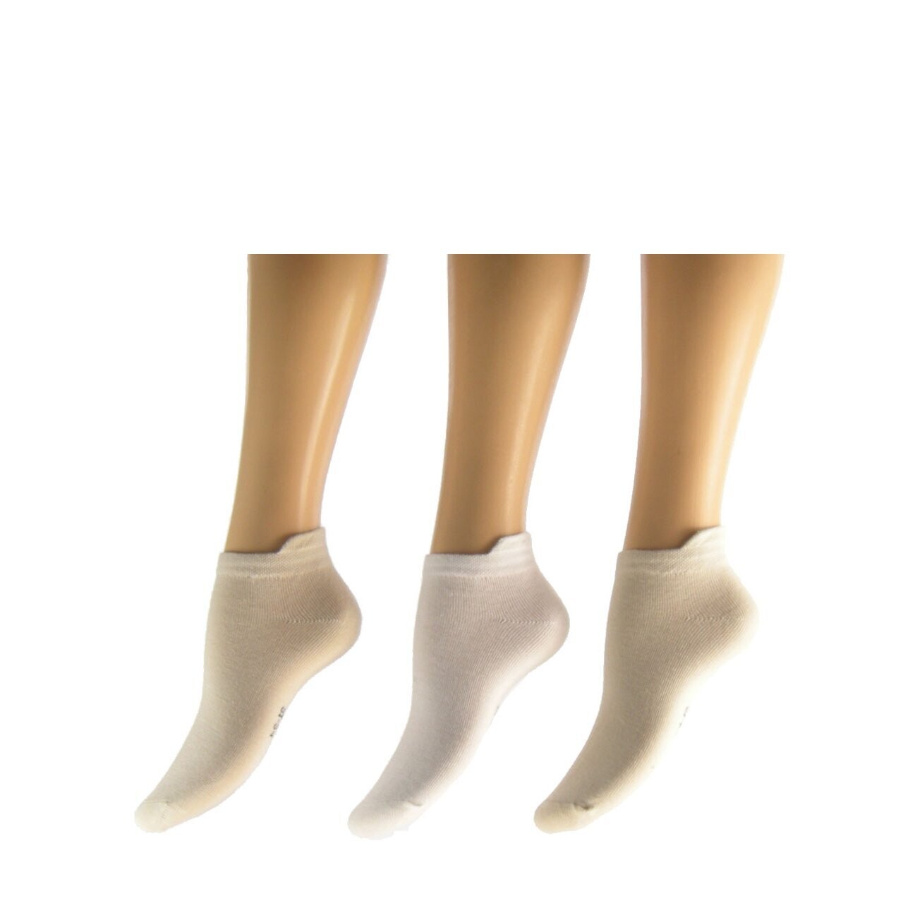 Teckel sneaker sokken met lipje 3pack Wit