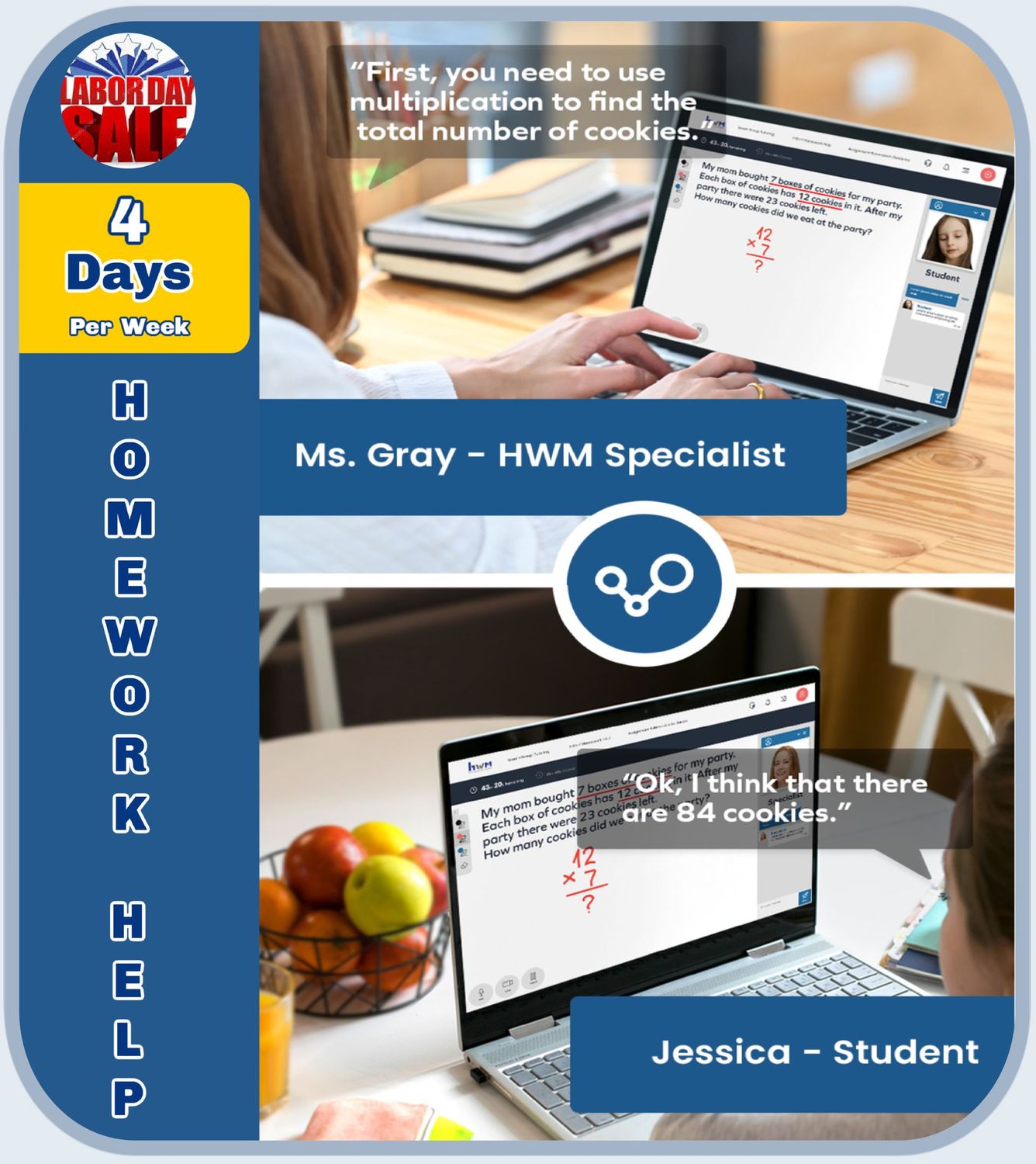Online-Homework Help: 4 Days Per Week (WO0909T0915)