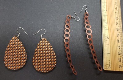 2 faux leather earrings