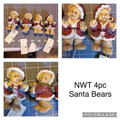 NWT 4pc Santa Bears