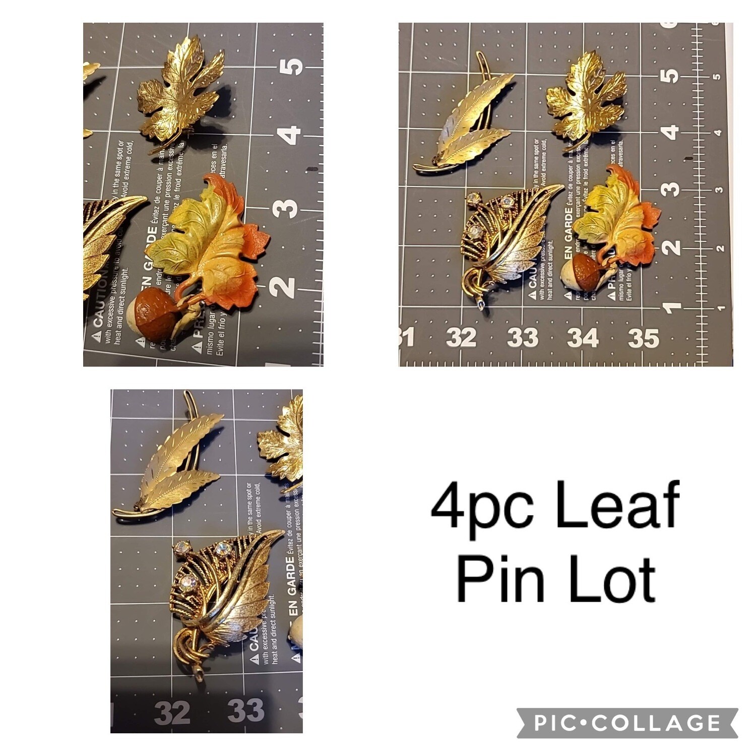 4pc Leaf Pin Lot