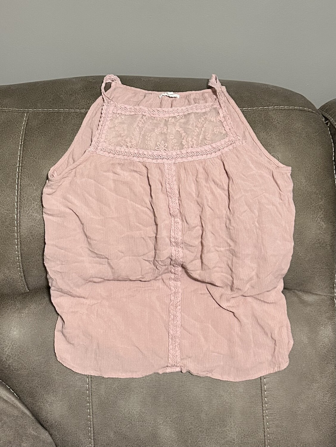 Maurices pink lace tank
